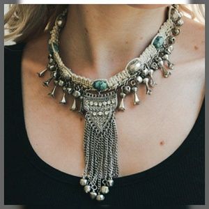 ❣Boho Braided Bell Statement Necklace❣